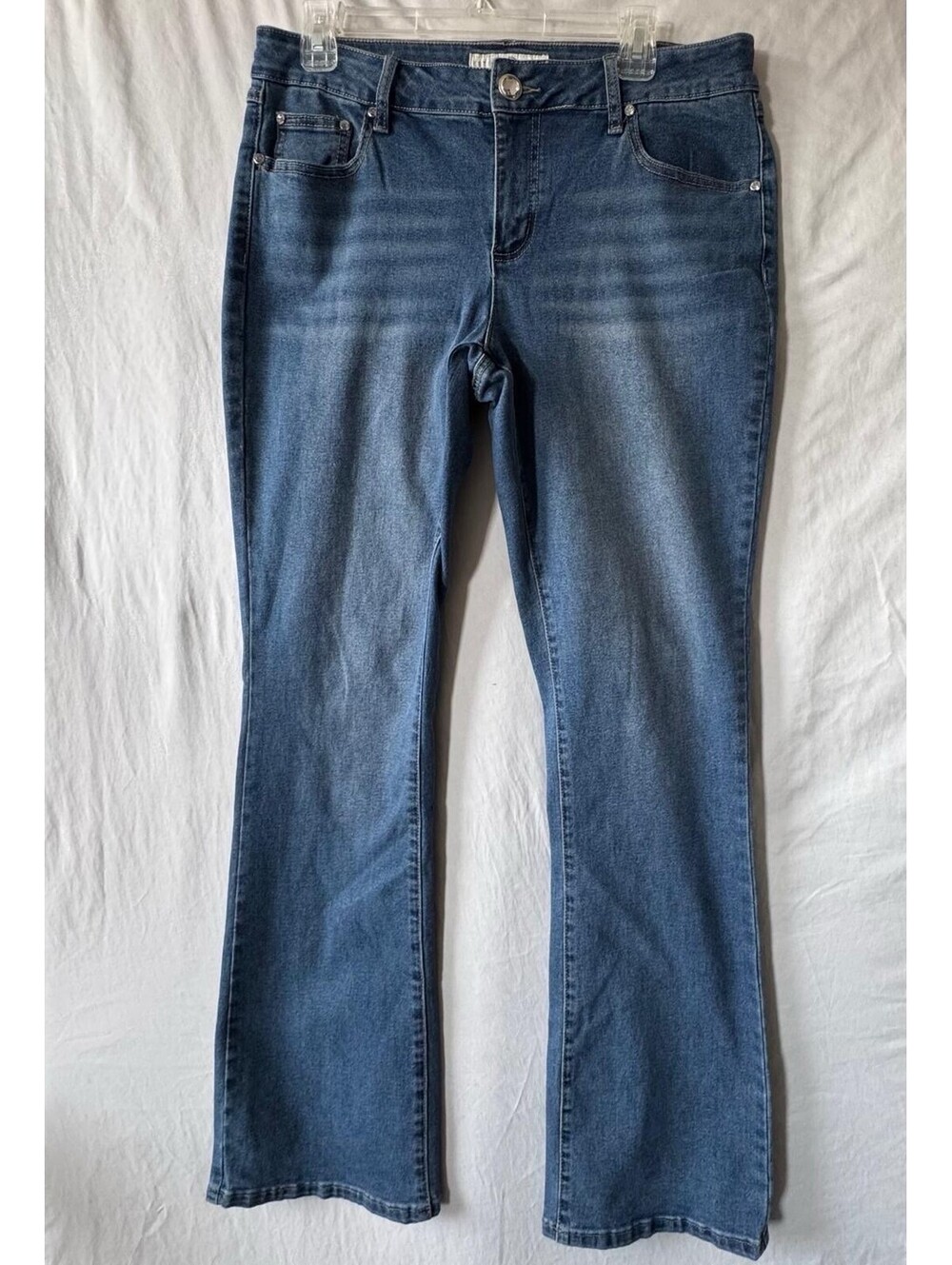 Breast Cancer Jeans 12 Womens Pink Ribbon Rhinestone Flare Bootcut Mid Rise 12